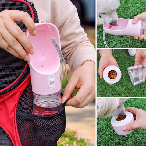 Paw luck | Dog drinking bottle including food container 